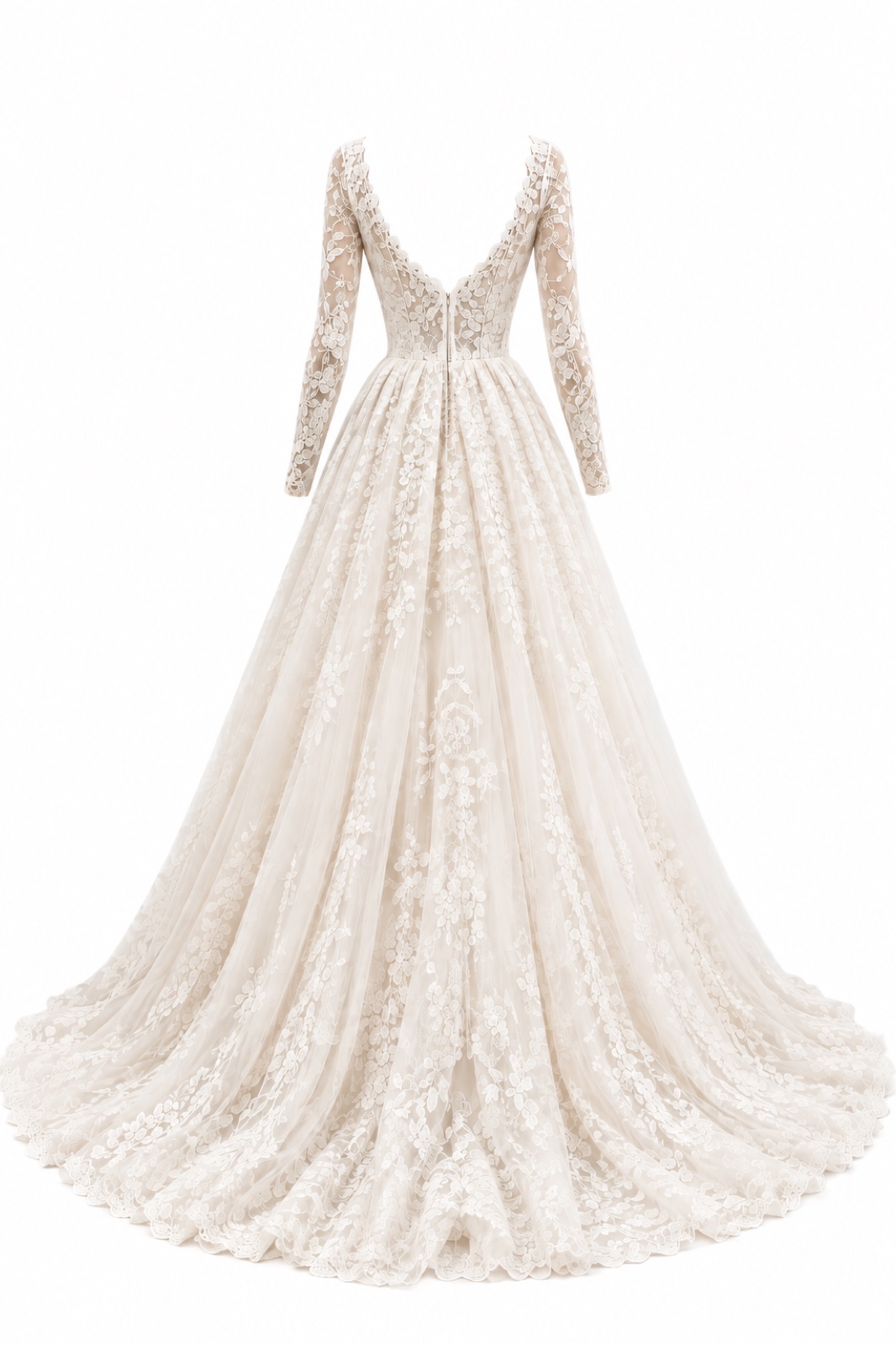 Lace dress viewed from the back