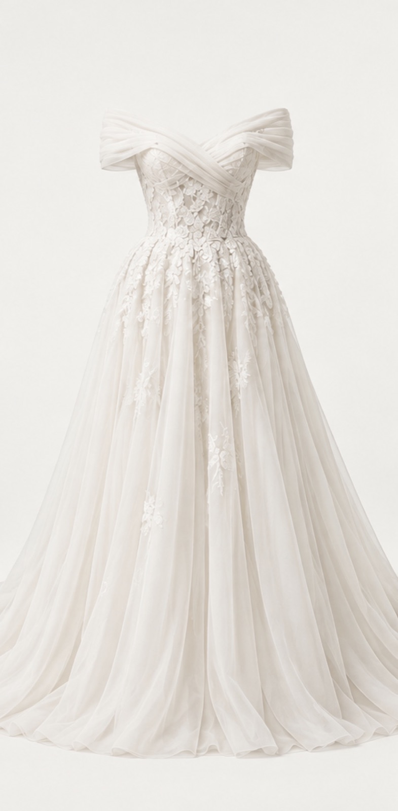 Dress with a draped neckline and lace