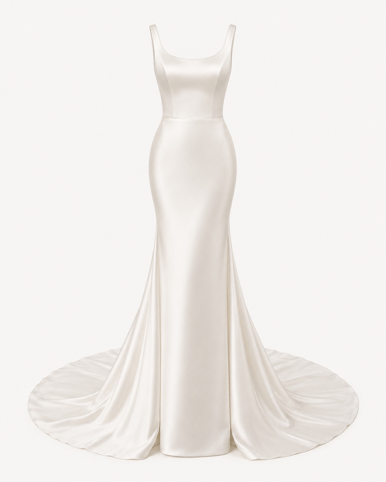 Smooth bridal dress on a light background